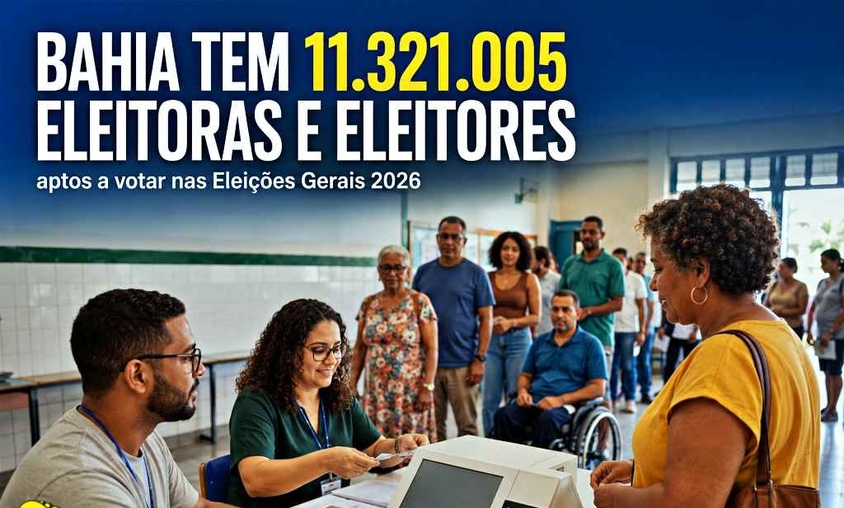 Com maioria de mulheres, Bahia tem 11.321.005 eleitores aptos a votar nas Eleições de 2026